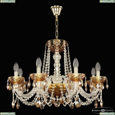 Люстра 5402/8/240 G Amber/M-1F K721 ★ Bohemia Ivele Crystal — купить в интернет магазине «Люстравик»☀