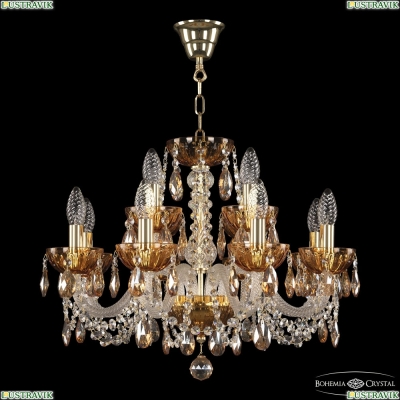 Люстра 5402/8+4/195 G Amber/M-1H K721 ★ Bohemia Ivele Crystal — купить в интернет магазине «Люстравик»☀