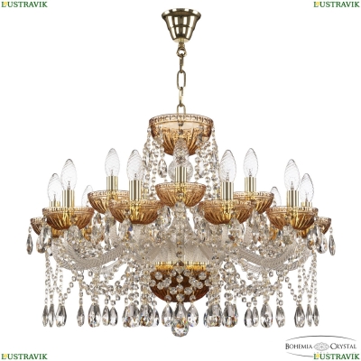 Люстра 5413/10+5/240 G Amber/M-1G ★ Bohemia Ivele Crystal — купить в интернет магазине «Люстравик»☀