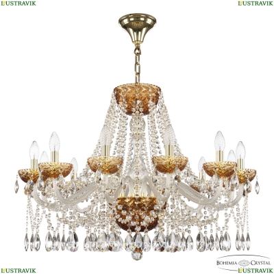 Люстра 5413/12/300 G Amber/M-1F ★ Bohemia Ivele Crystal — купить в интернет магазине «Люстравик»☀