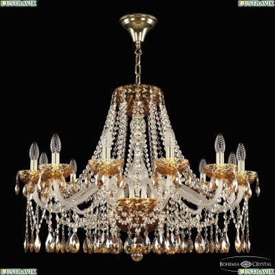 Люстра 5413/12/300 G Amber/M-1F K721 ★ Bohemia Ivele Crystal — купить в интернет магазине «Люстравик»☀