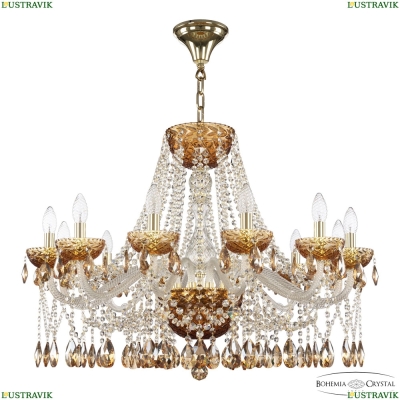 Люстра 5413/12/300 G Amber/M-1F K721 ★ Bohemia Ivele Crystal — купить в интернет магазине «Люстравик»☀