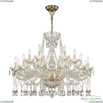 Люстра 5413/12+6/300 G Clear/M-1H ★ Bohemia Ivele Crystal — купить в интернет магазине «Люстравик»☀