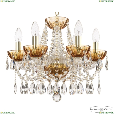 Люстра 5413/6/141 G Amber/M-1H ★ Bohemia Ivele Crystal — купить в интернет магазине «Люстравик»☀
