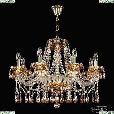 Люстра 5413/8/240 G Amber/M-1G K721 ★ Bohemia Ivele Crystal — купить в интернет магазине «Люстравик»☀