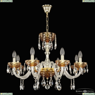 Люстра 5417/8/240 G Amber/M-1F ★ Bohemia Ivele Crystal — купить в интернет магазине «Люстравик»☀