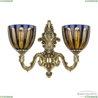 Бра 7101B14/2/175 GB P1 U Amber-Blue/H-1H ★ Bohemia Ivele Crystal — купить в интернет магазине «Люстравик»☀