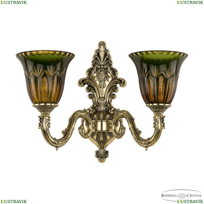 Бра 7101B14/2/175 GB P2 U Amber-Green/H-1I ★ Bohemia Ivele Crystal — купить в интернет магазине «Люстравик»☀