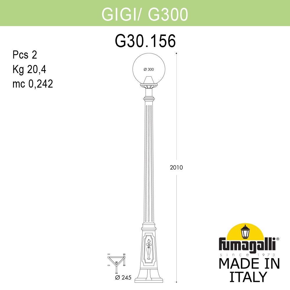 Уличный Фонарь G30.156.000.WZF1R ★ Fumagalli — купить в интернет магазине ЛЮСТРАВИК☀