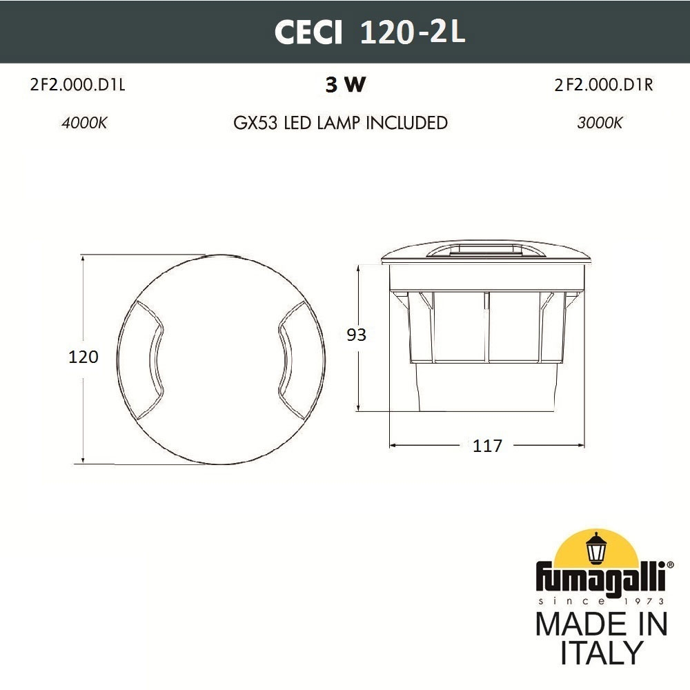 Светильник 2F2.000.000.AXG1L ★ Fumagalli — купить в интернет магазине ЛЮСТРАВИК☀