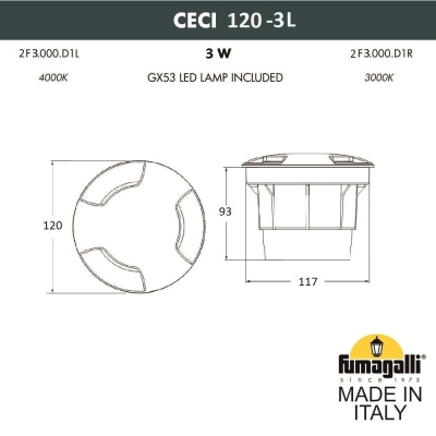 Светильник 2F3.000.000.AXG1L ★ Fumagalli — купить в интернет магазине ЛЮСТРАВИК☀