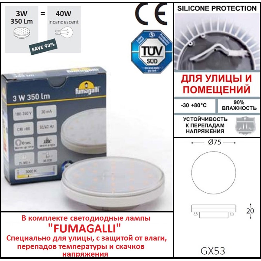 Светильник 2F3.000.000.AXG1L ★ Fumagalli — купить в интернет магазине ЛЮСТРАВИК☀