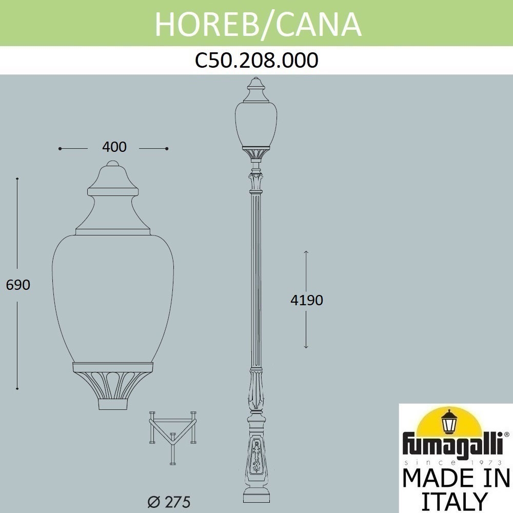 Парковый Фонарь C50.208.000.AYE27 ★ Fumagalli — купить в интернет магазине ЛЮСТРАВИК☀