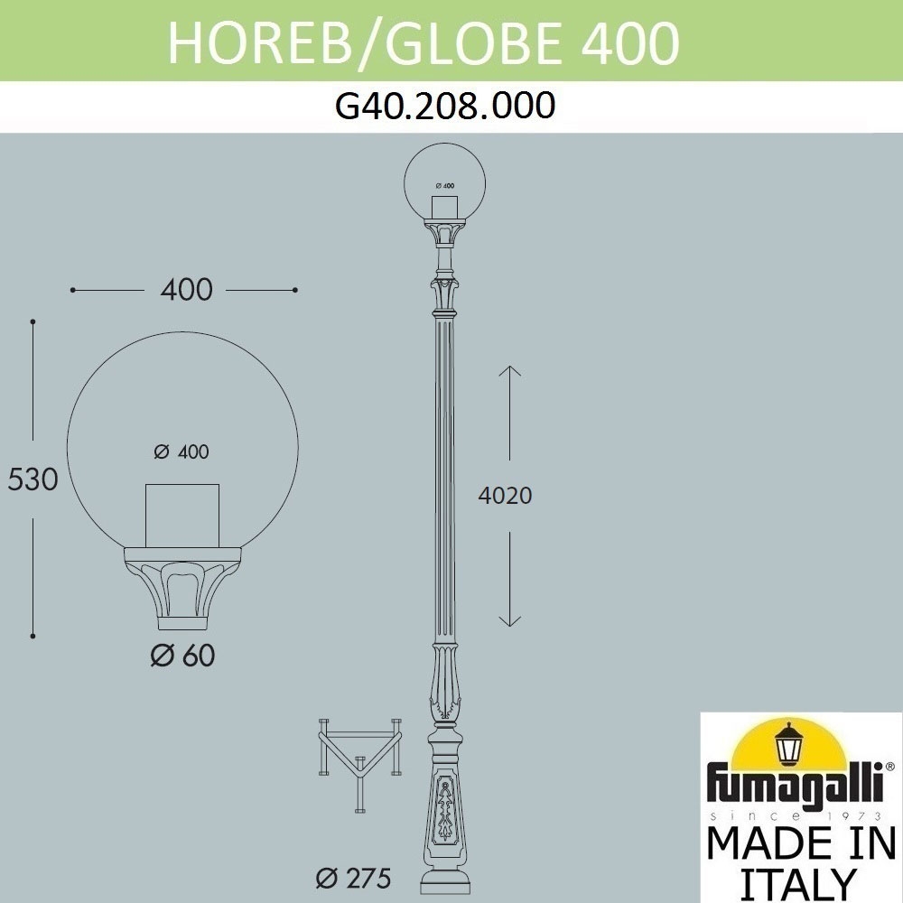 Парковый Фонарь G40.208.000.AYE27 ★ Fumagalli — купить в интернет магазине ЛЮСТРАВИК☀