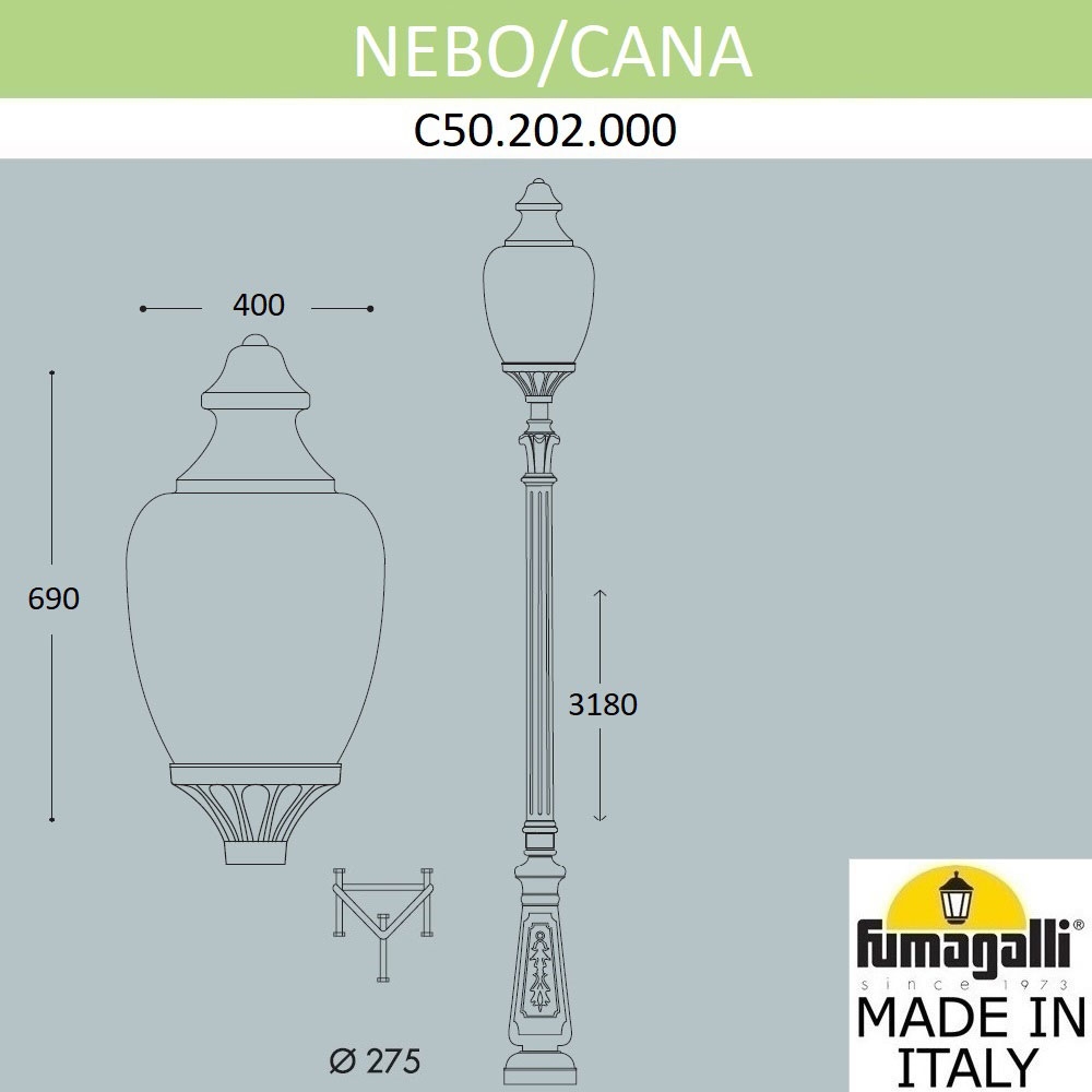 Парковый Фонарь C50.202.000.AYE27 ★ Fumagalli — купить в интернет магазине ЛЮСТРАВИК☀