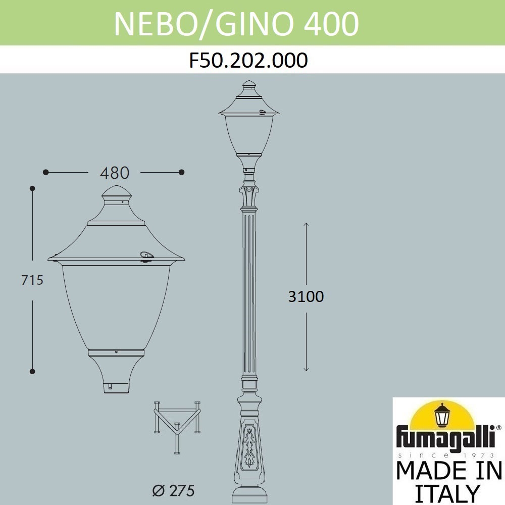 Парковый Фонарь F50.202.000.AXE27 ★ Fumagalli — купить в интернет магазине ЛЮСТРАВИК☀