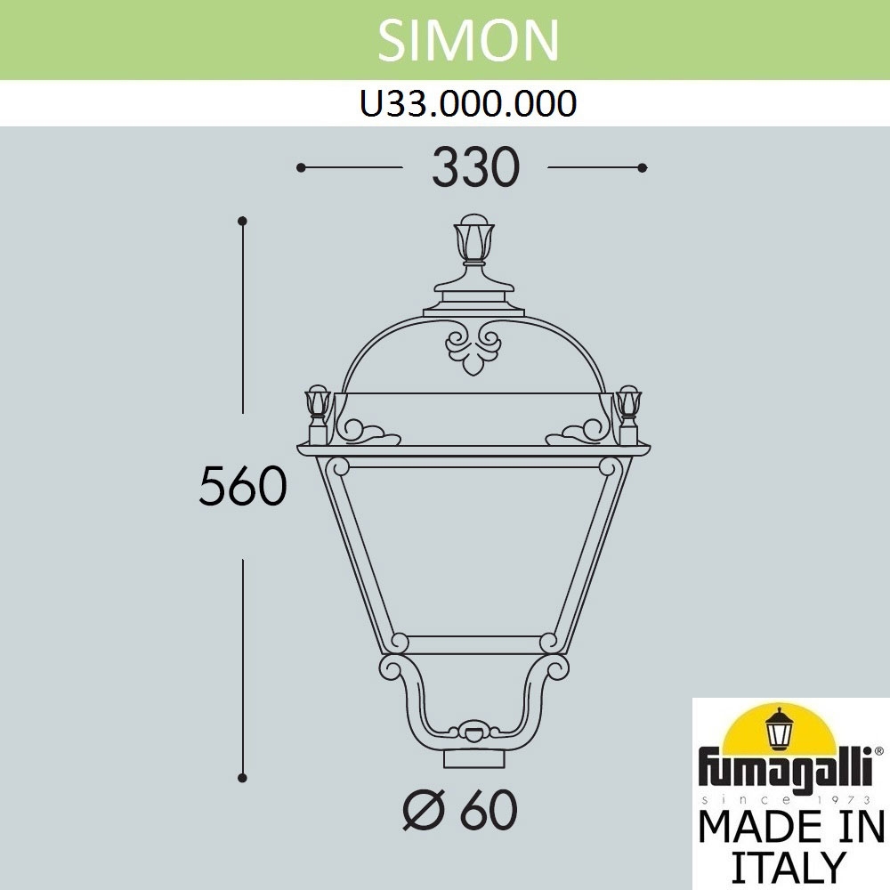 Фонарь На Столб U33.000.000.AXH27 ★ Fumagalli — купить в интернет магазине ЛЮСТРАВИК☀