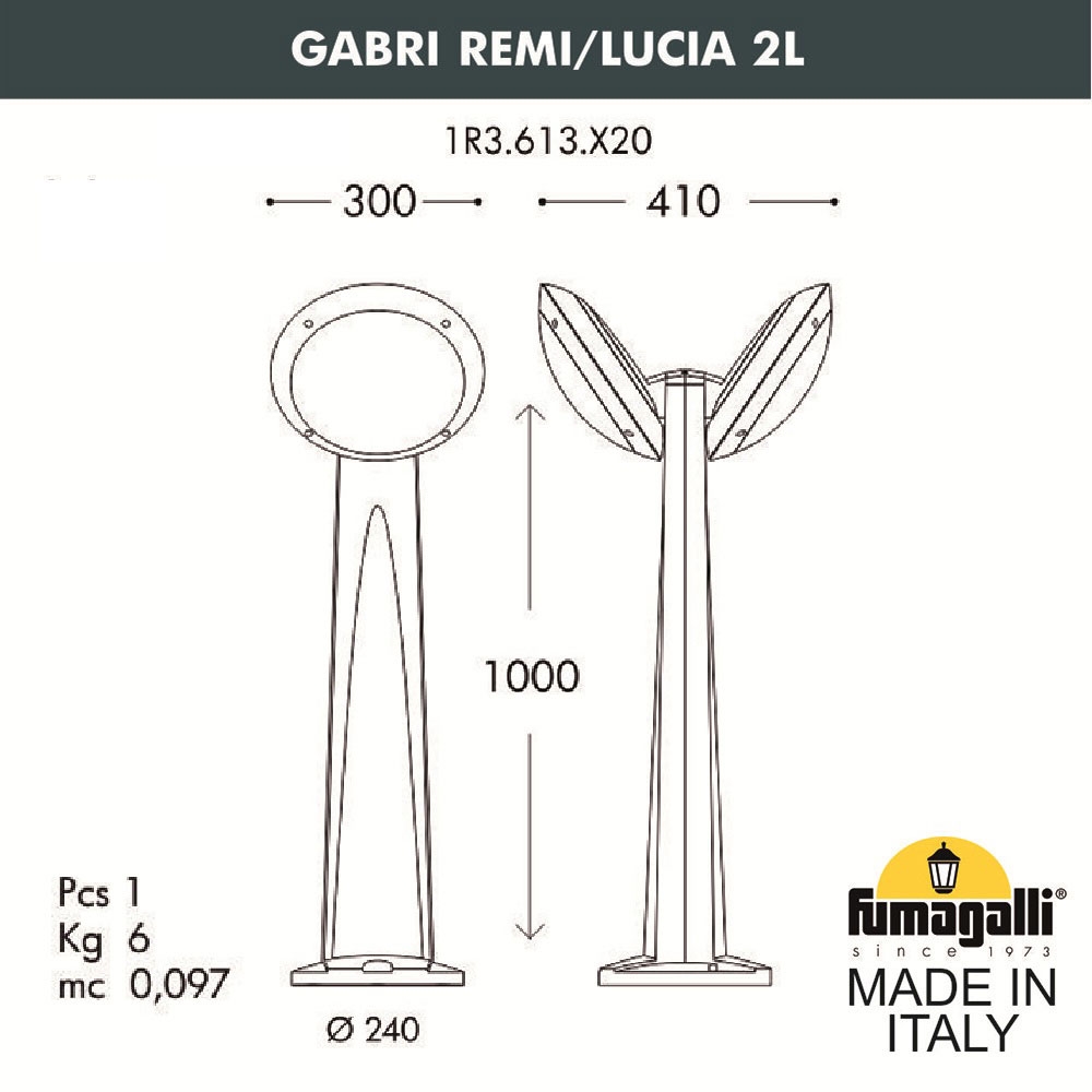 Светильник 1R3.613.X20.AYE27 ★ Fumagalli — купить в интернет магазине ЛЮСТРАВИК☀
