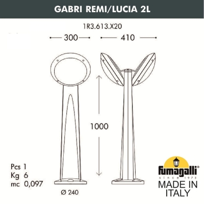 Светильник 1R3.613.X20.AYE27 ★ Fumagalli — купить в интернет магазине ЛЮСТРАВИК☀