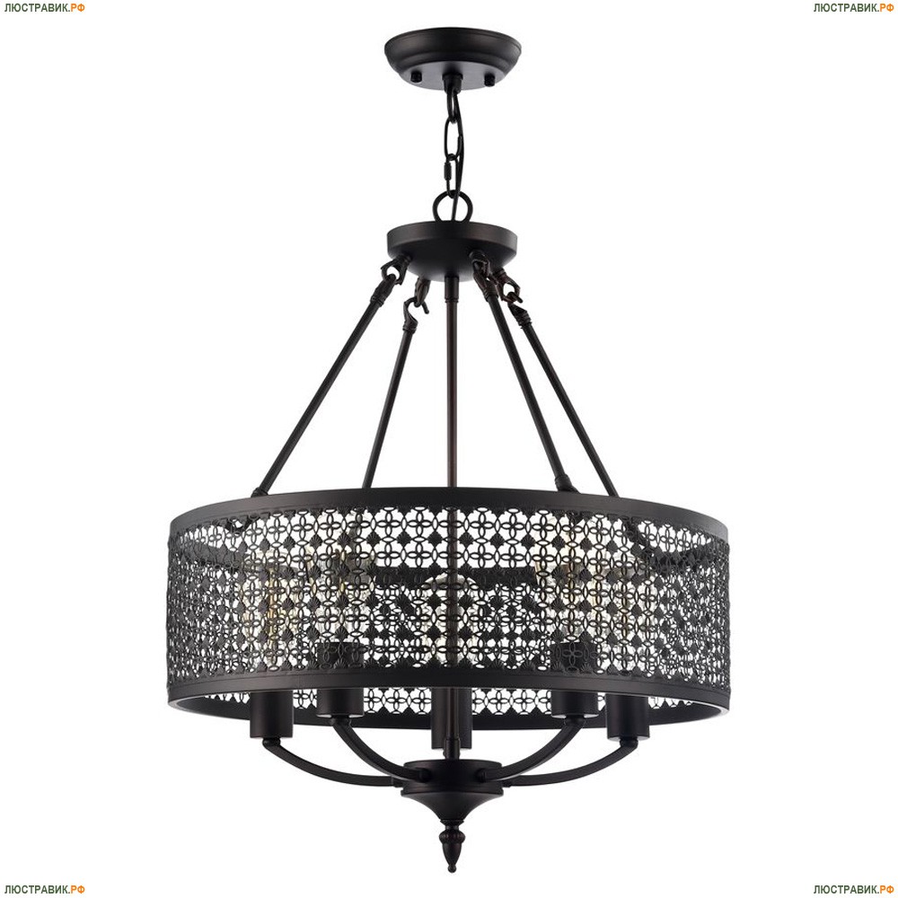 Люстра FR4166-PL-05C-BL ★Freya, 5 x 60Вт☀, Коричневый► — Купить▼