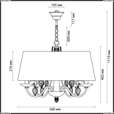 Люстра 3921/4 ★Odeon Light, 4 x 40Вт☀, Бронза► — Купить▼