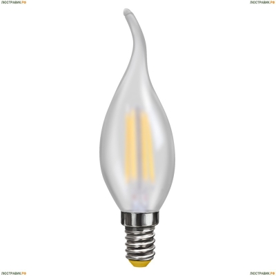 7025 (VG10-CW2E14warm6W-F) Voltega Лампа светодиодная филаментная E14 6W 2800К, Свеча на ветру матовая