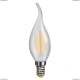 7025 (VG10-CW2E14warm6W-F) Voltega Лампа светодиодная филаментная E14 6W 2800К, Свеча на ветру матовая