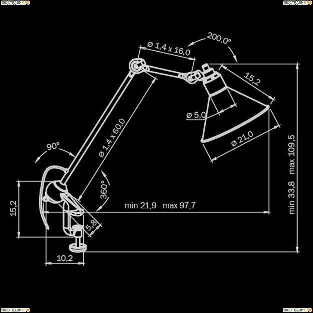 Настольная лампа 765927 ★Lightstar, 1 x 40Вт☀, Черный► — Купить▼
