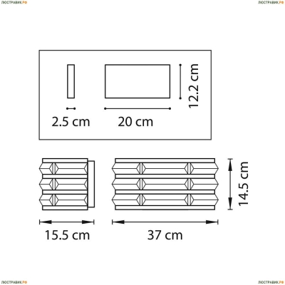 Светильник 746618 ★Lightstar, 2 x 40Вт☀, Серый► — Купить▼