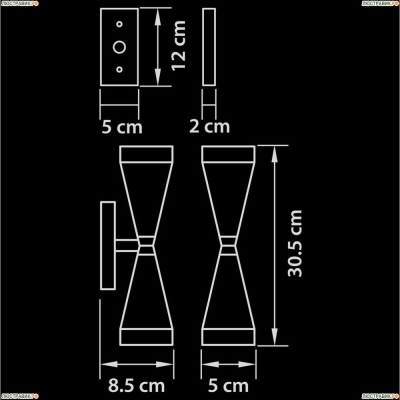 Бра 807623 ★Lightstar, 2 x 7Вт☀, Золото► — Купить▼