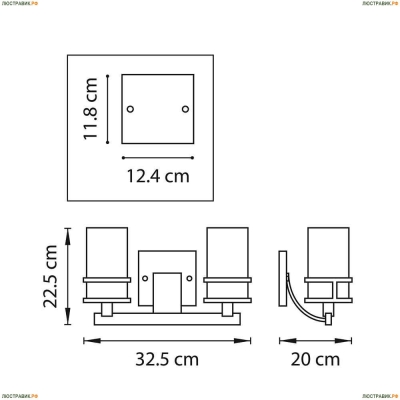 Бра 731627 ★Lightstar, 2 x 40Вт☀, Черный► — Купить▼